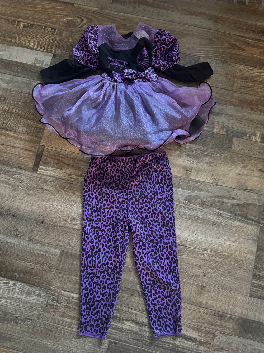 Adorable Spirit Halloween 2 T Leopard Princess Kids Costume Dress and Leggings
